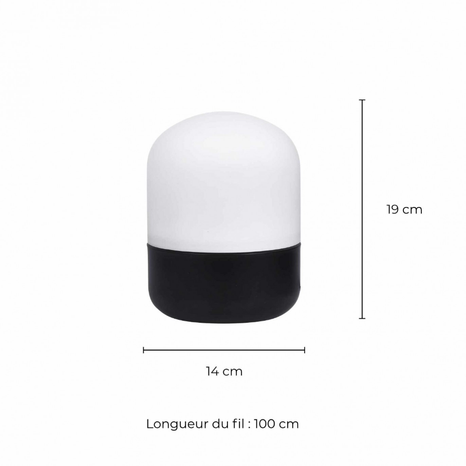 Lampe à poser tactile en verre opaque et métal peint, PILOUL