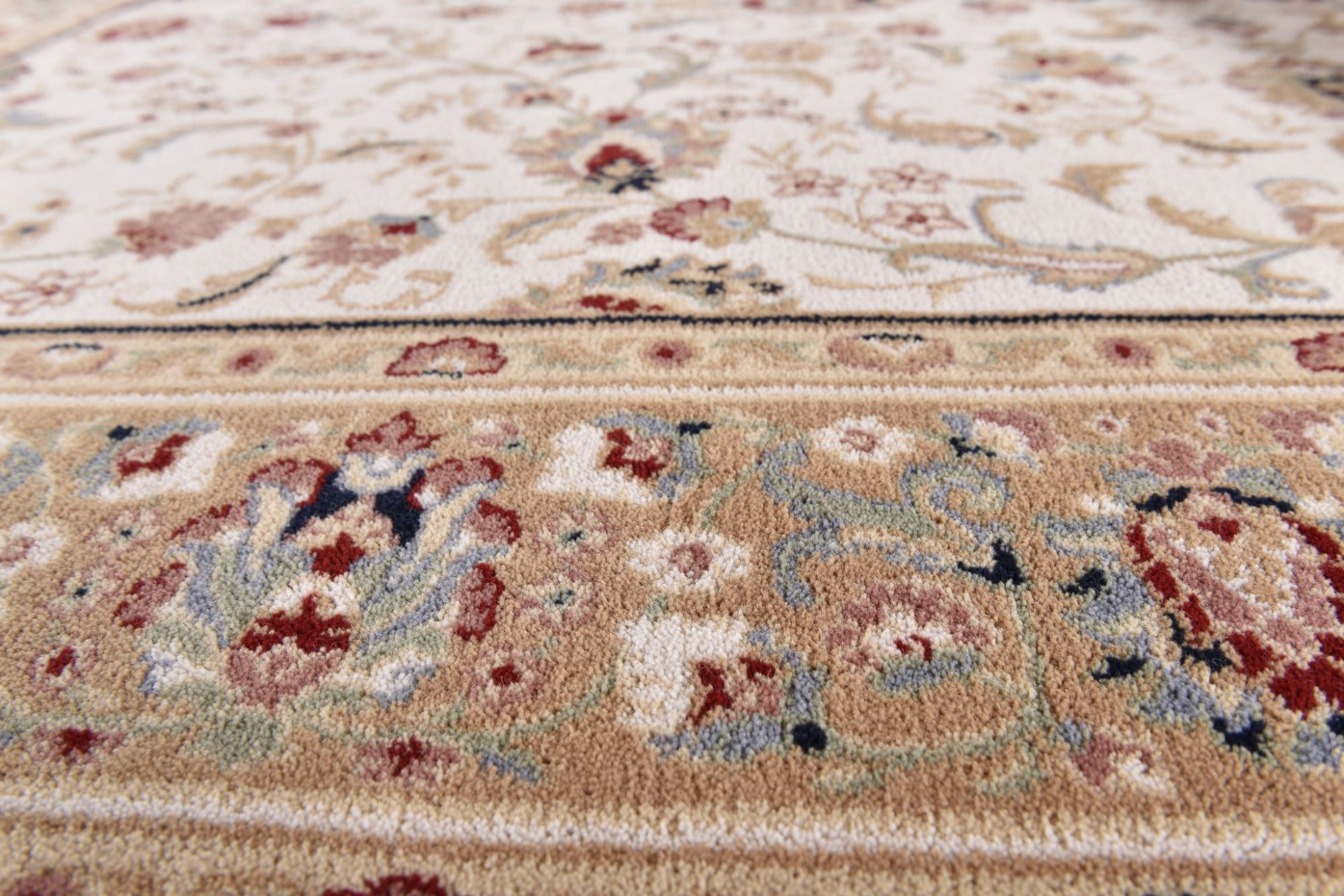 Tapis d'orient floral Dolna tissé, laine, rond