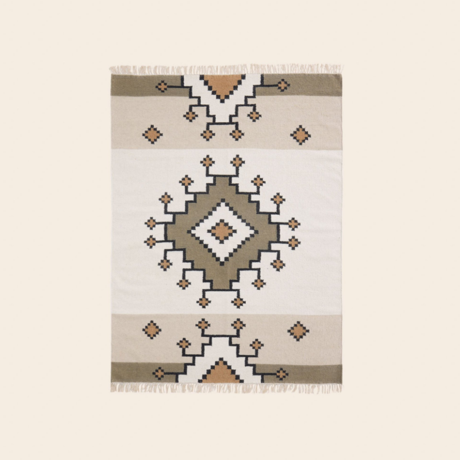 Tapis de sol en Tissé plat 100% laine  BOUEKRI