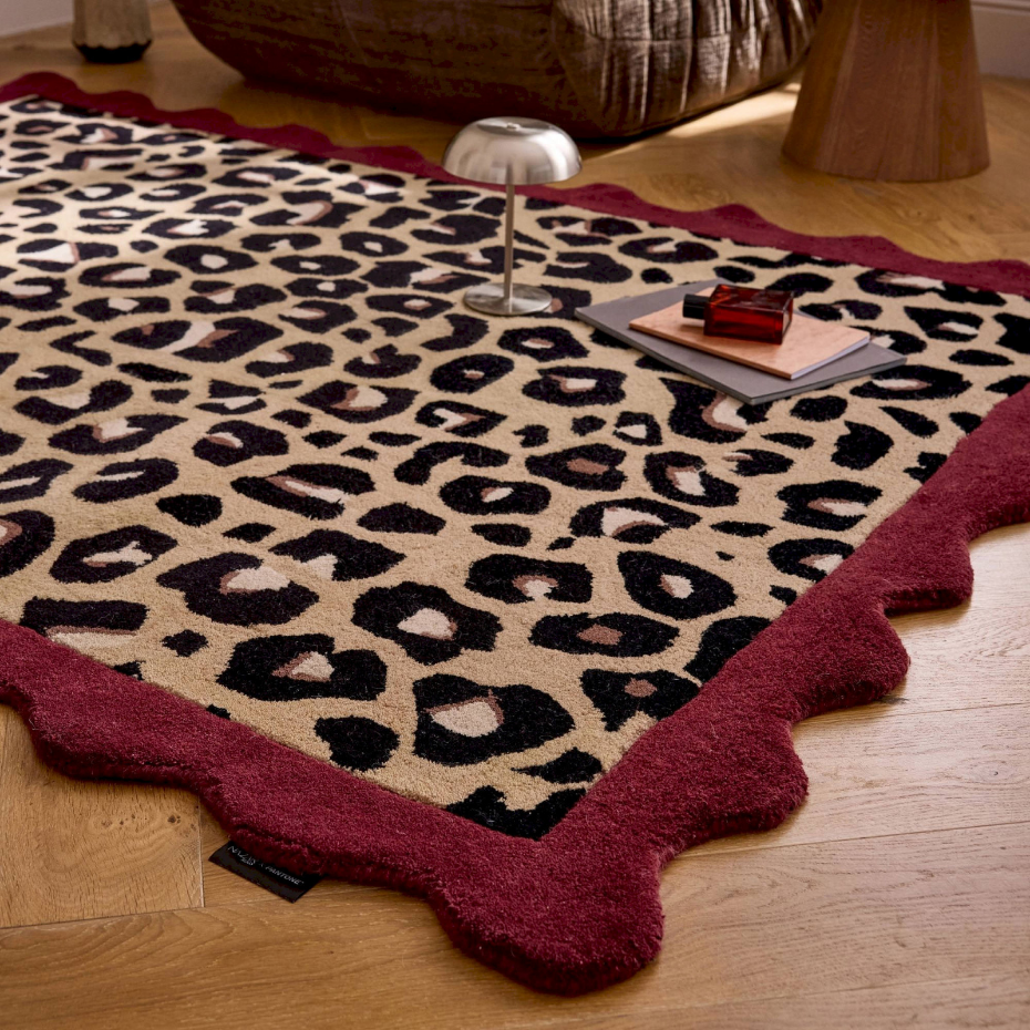 Tapis rectangulaire en laine et coton Âme fauve