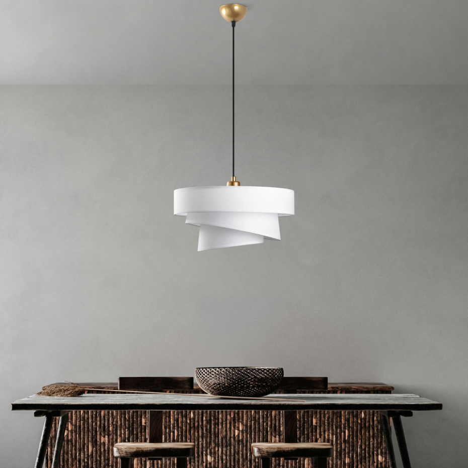 Suspension de chambre design – blanche, effet ruban ZURICH