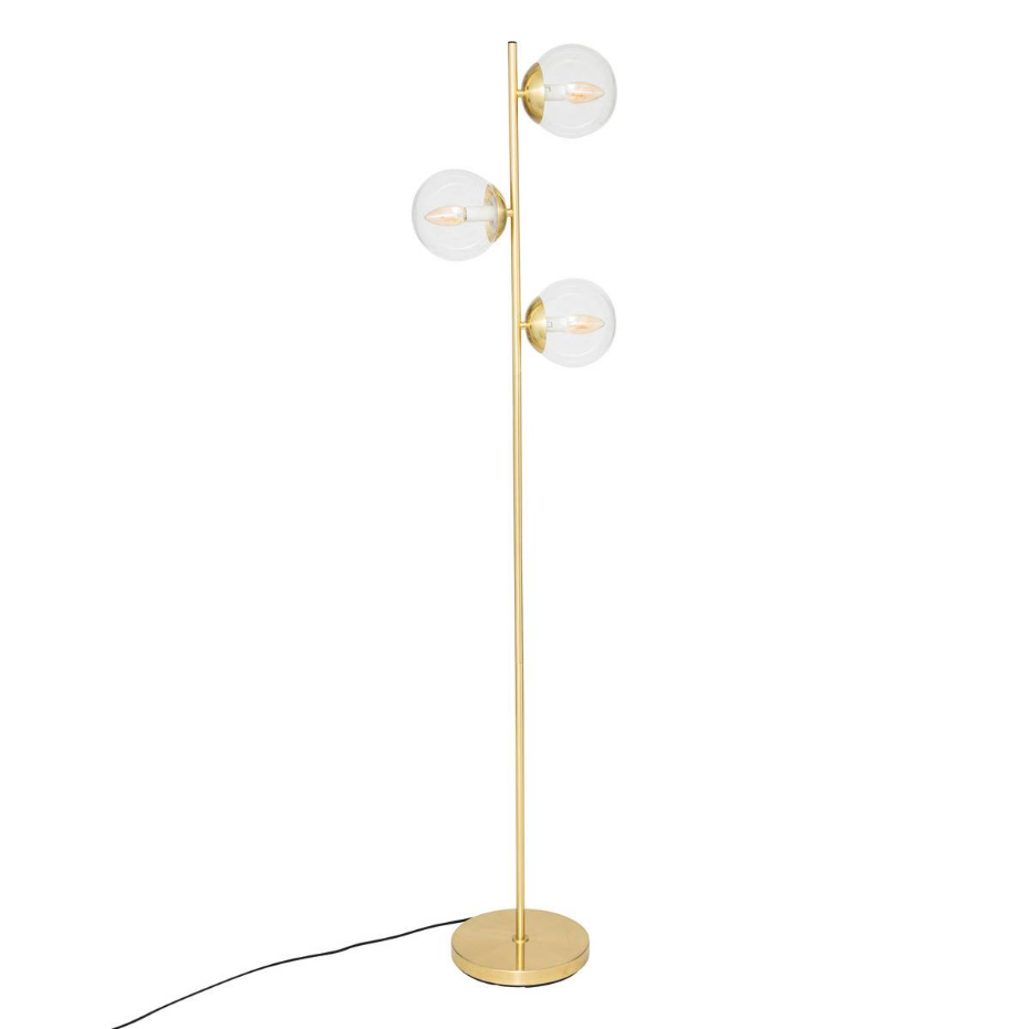 Lampadaire triple verre métal design