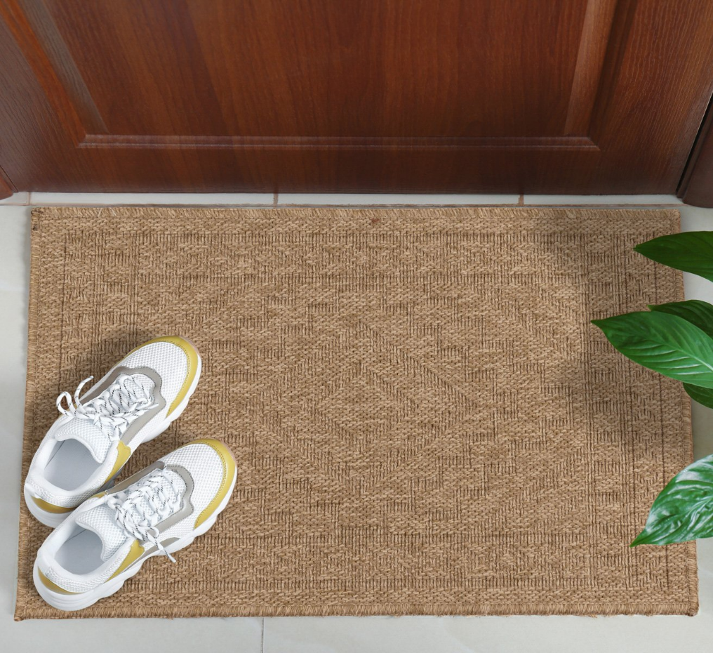 Tapis intérieur extérieur aspect jute motifs ethniques NATURE