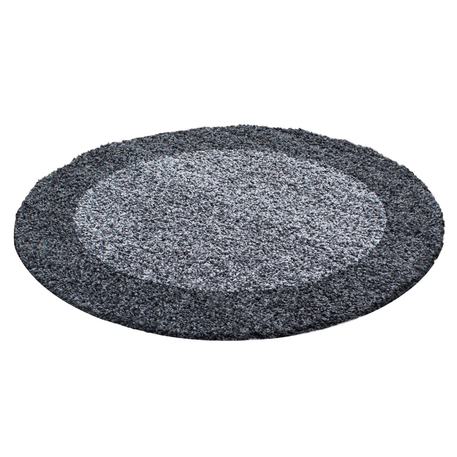 Tapis de salon shaggy rond bicolore OTTA
