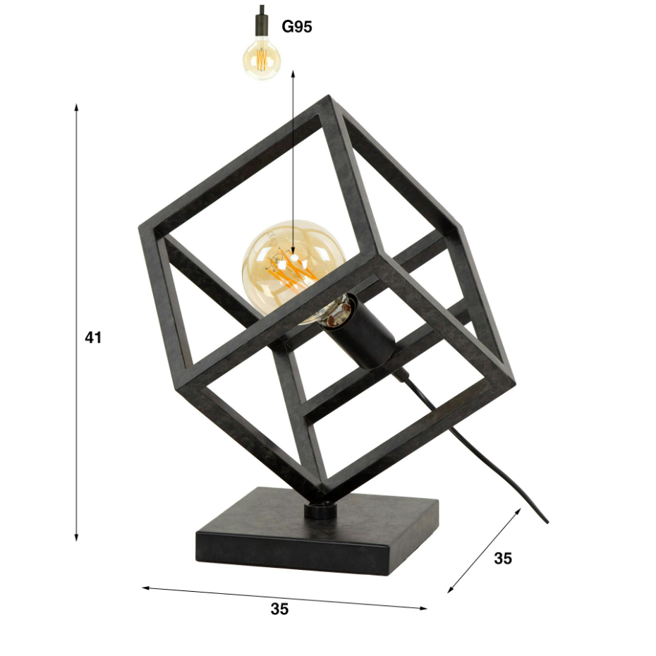 Lampe cube 3D en métal RALF