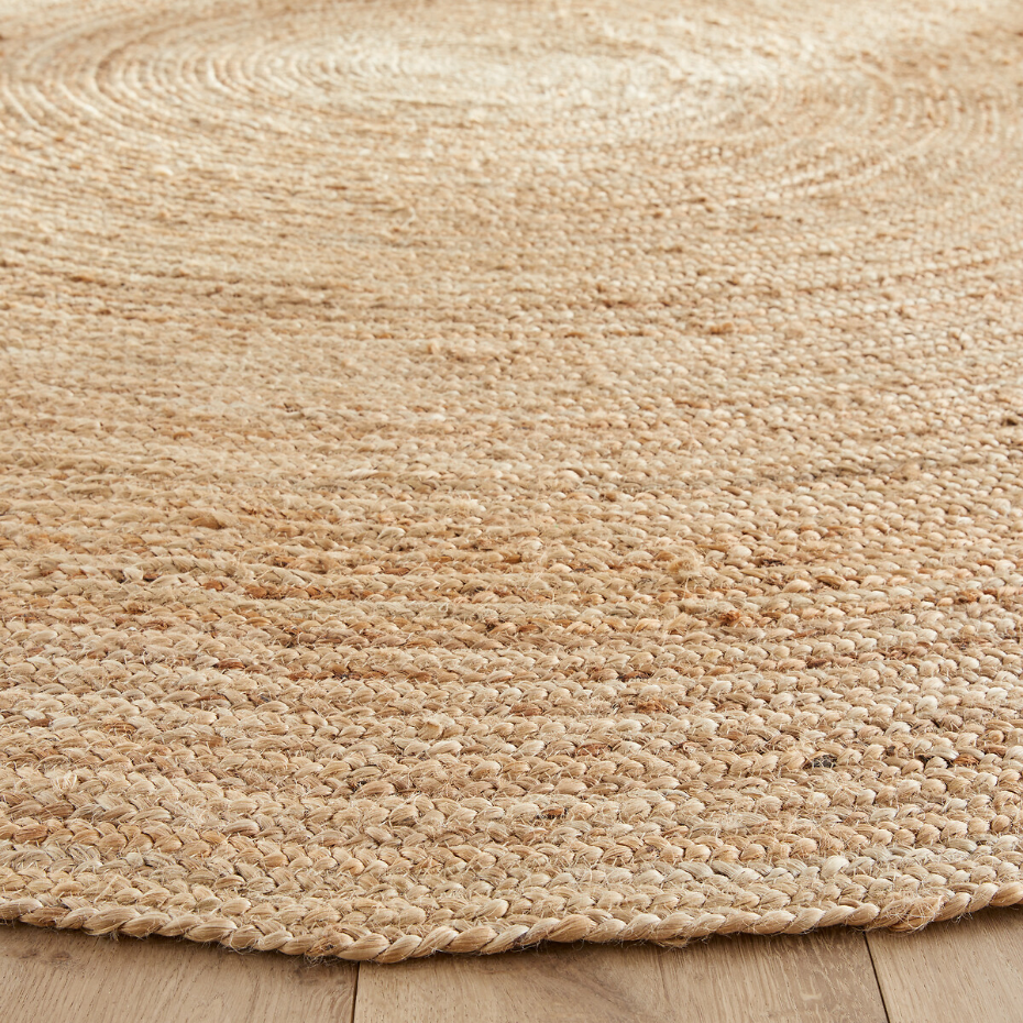 Tapis rond Ø250 cm en jute, tressé main, Hempy