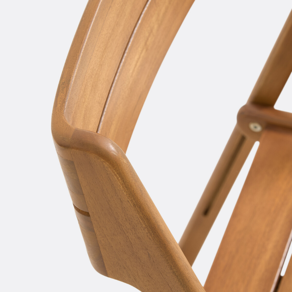 Lot de 2 chaises de jardin en acacia massif, pliantes, TIKAO