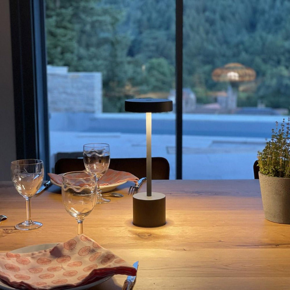 Lampe de table sans fil ROBY Gris H30cm
