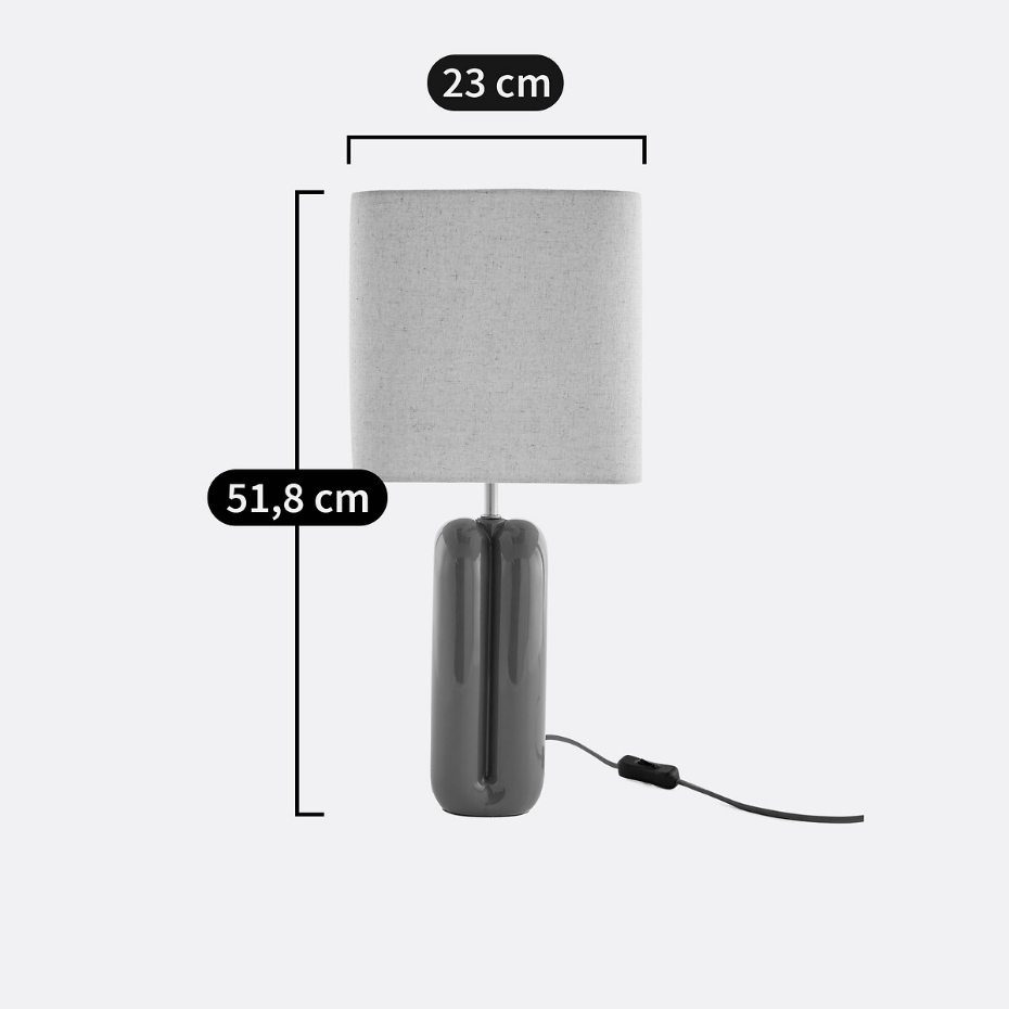 Lampe à poser céramique et lin, Malo