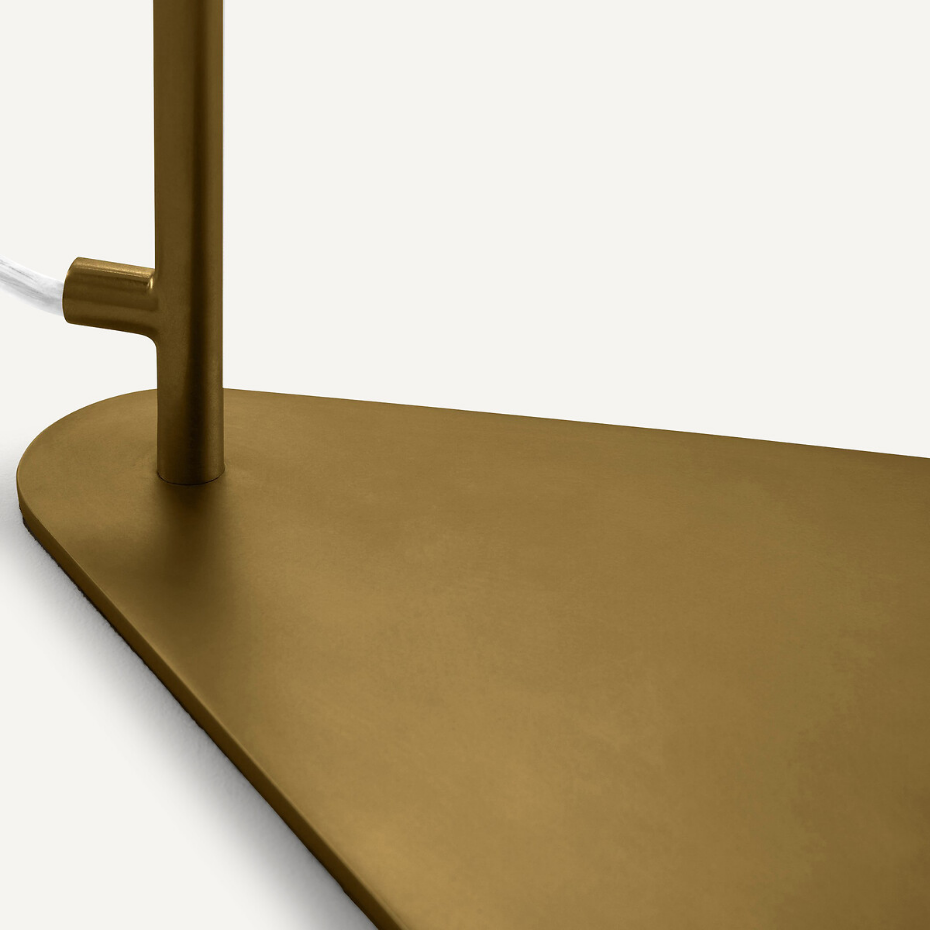 Lampe à poser, laiton et verre ciselé, Mistinguett