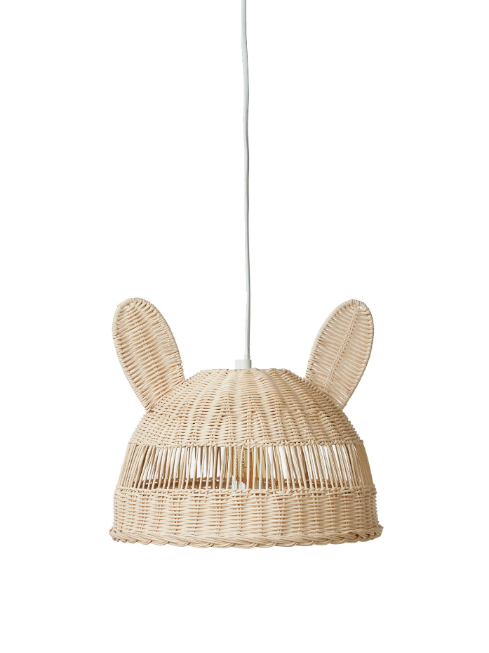 Abat-jour pour suspension Lapin en rotin