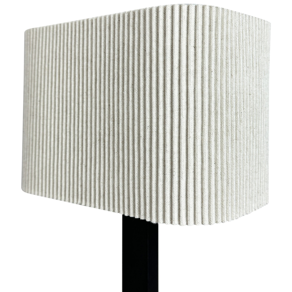 Lampe à poser en métal et tissu Noir/Blanc Calix