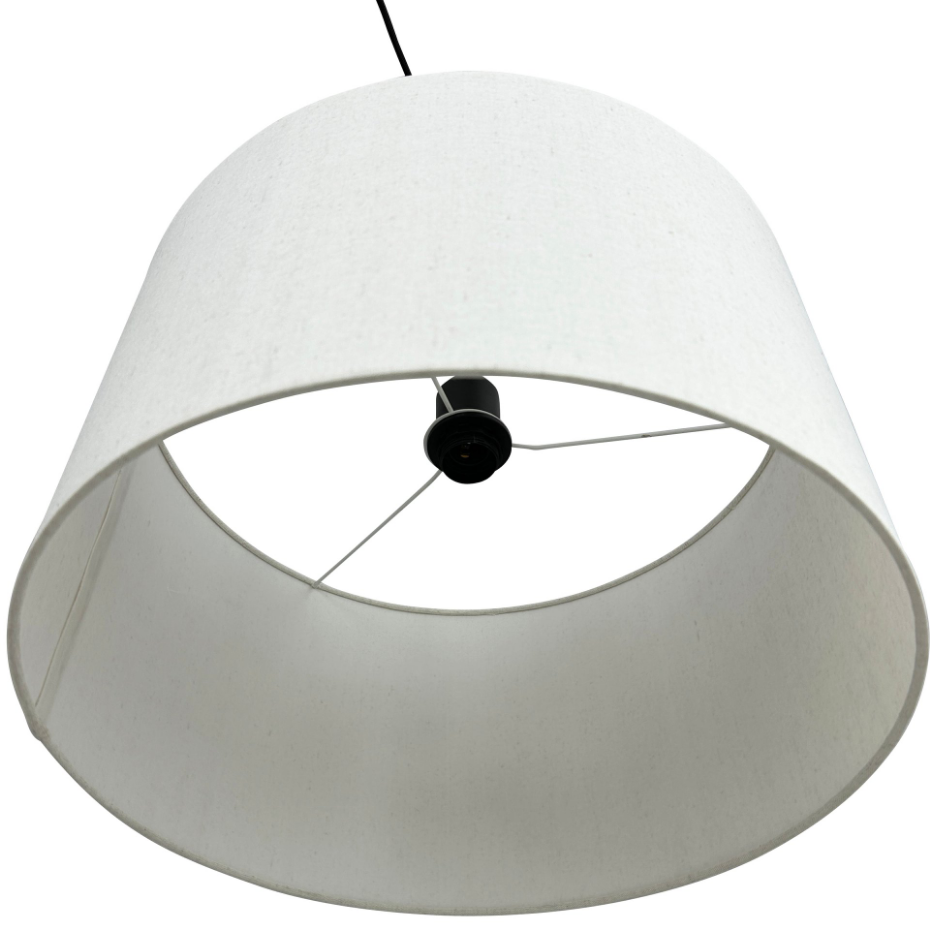 Suspension en métal et tissu Noir/Blanc Calix