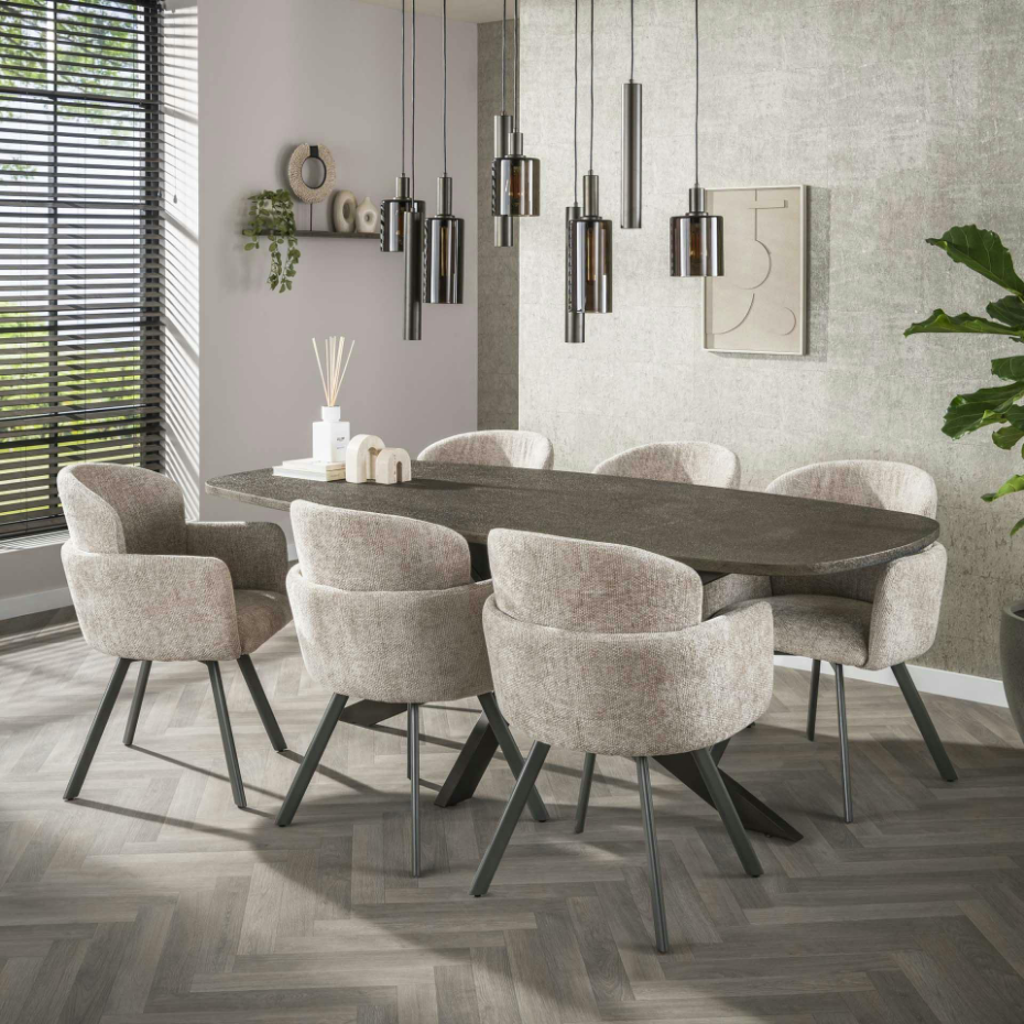 Suspension îlot cuisine verre brun et métal 9 lampes NOVA