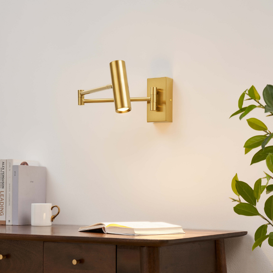 Applique liseuse LED intégrée laiton - RIMIO