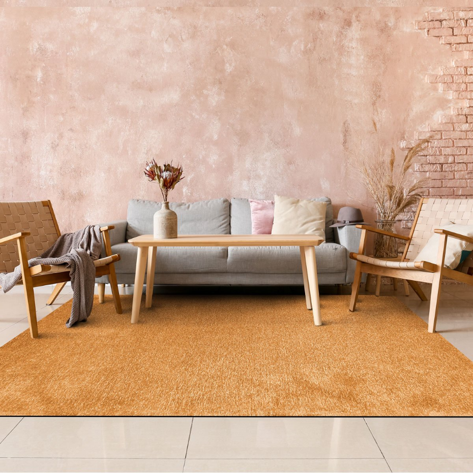 Tapis salon lumineux  rouillé SOLANCE