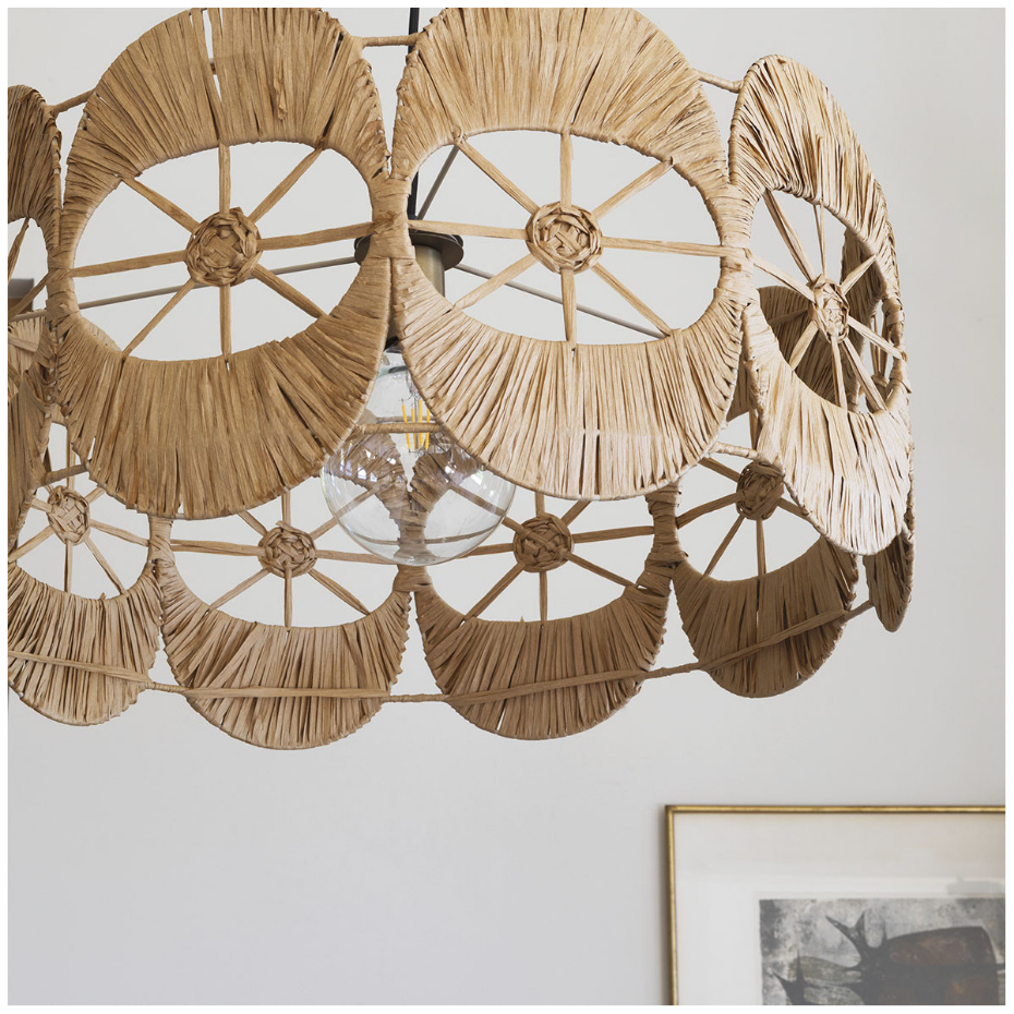 Suspension raphia naturel dia 60x30
