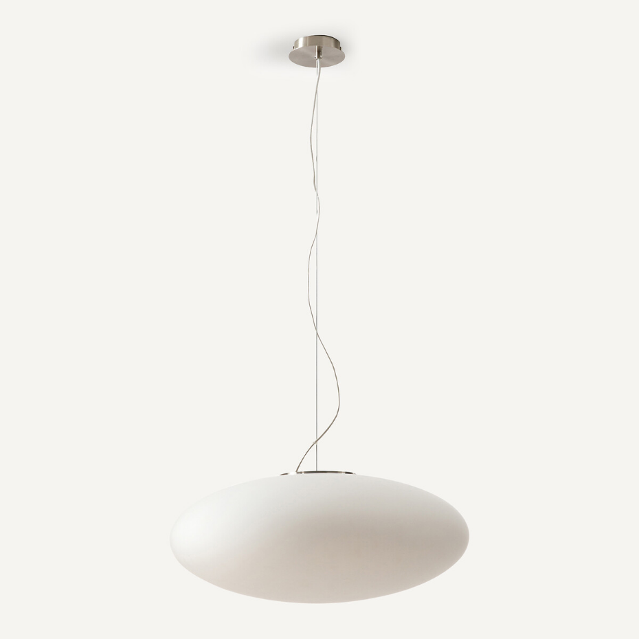 Suspension en verre givré, forme ovale, Raeyes