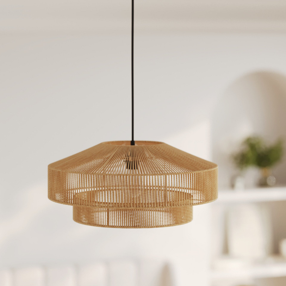 Suspension ronde en papier de corde 60 cm - CLAIRIA