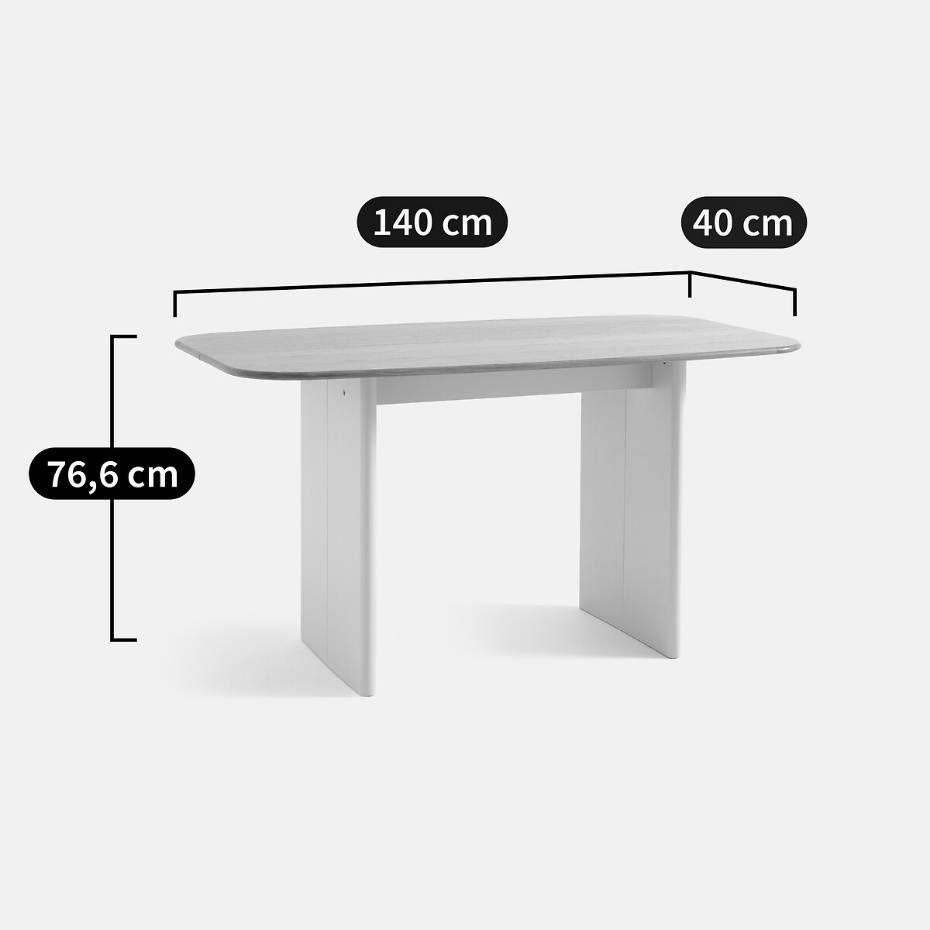 Table console bi-matière 2 à 4 couverts, Piana