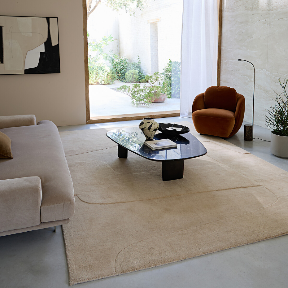 Tapis contemporain laine, tufté main XL, Sahil
