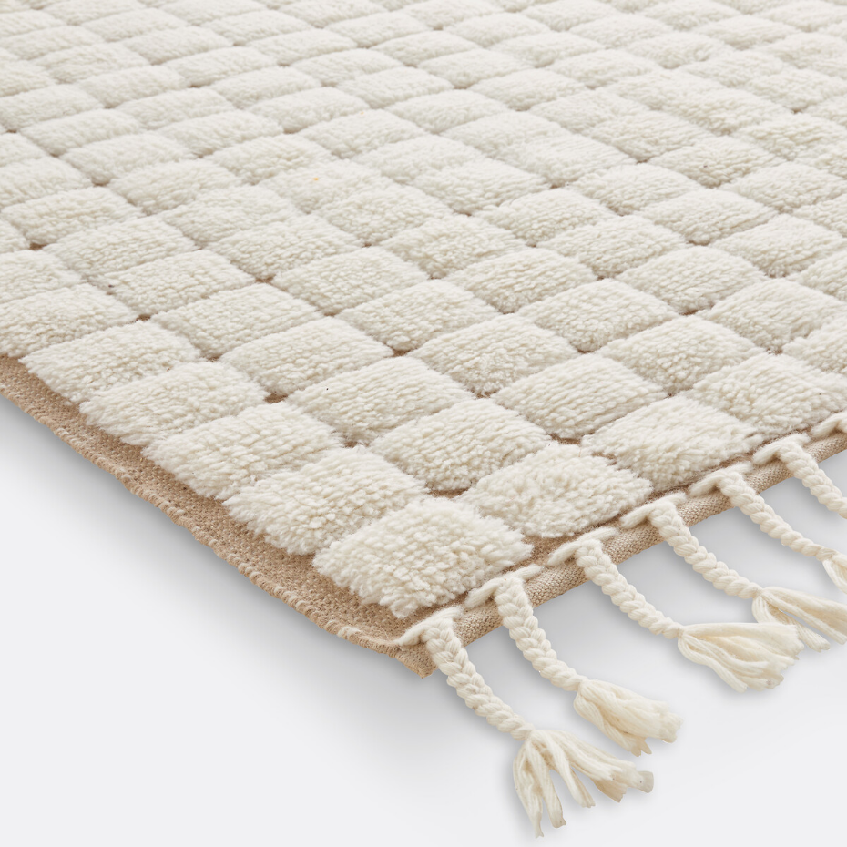 Tapis laine motifs damiers, Ladama
