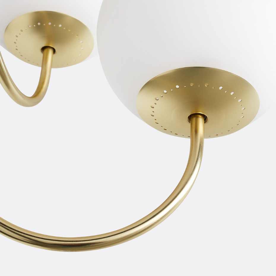 Suspension laiton et verre opaline, Moricio