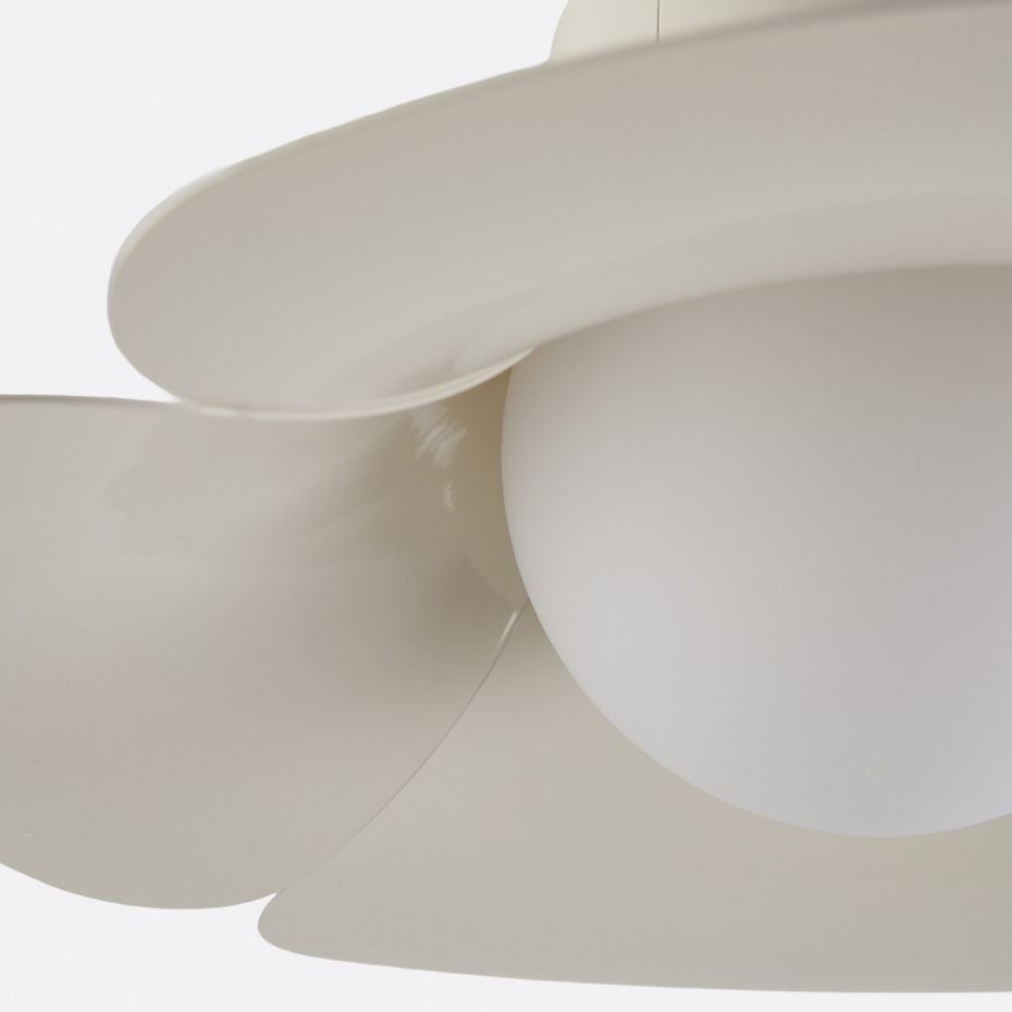 Suspension pétales métal fer et opaline Ø48 cm, Tessen