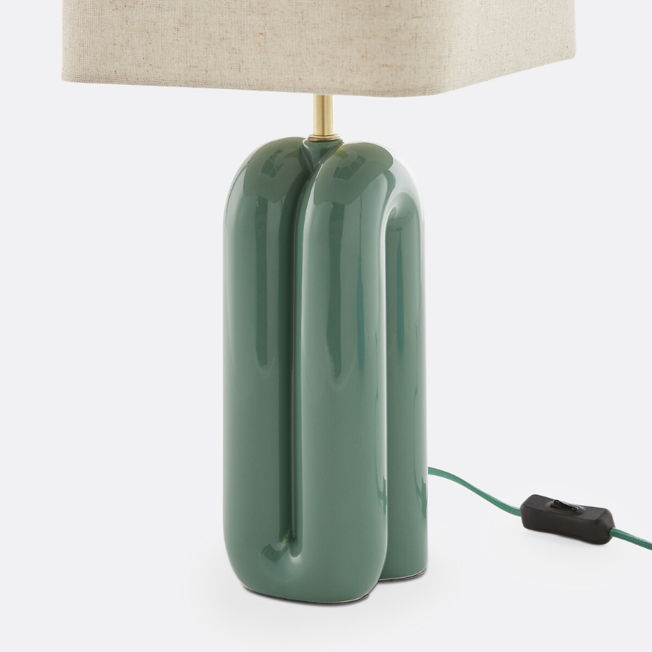 Lampe à poser céramique et lin, Malo