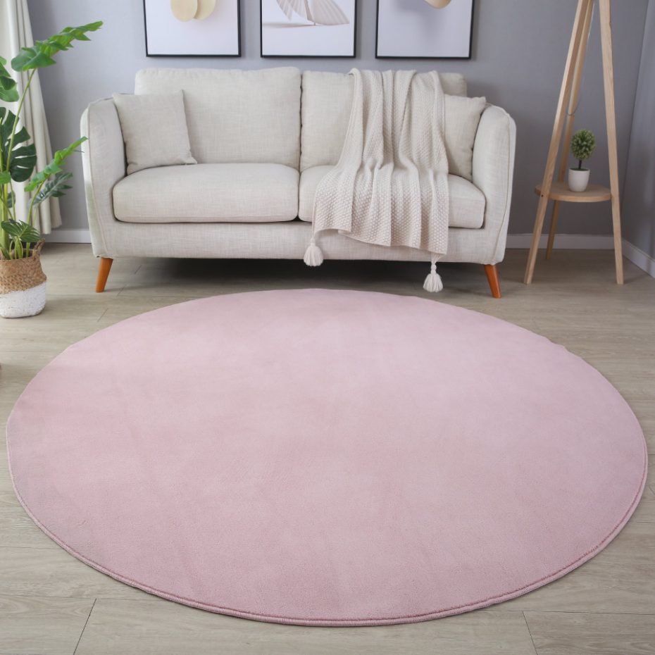 Tapis de salon rond uni MOSCOU