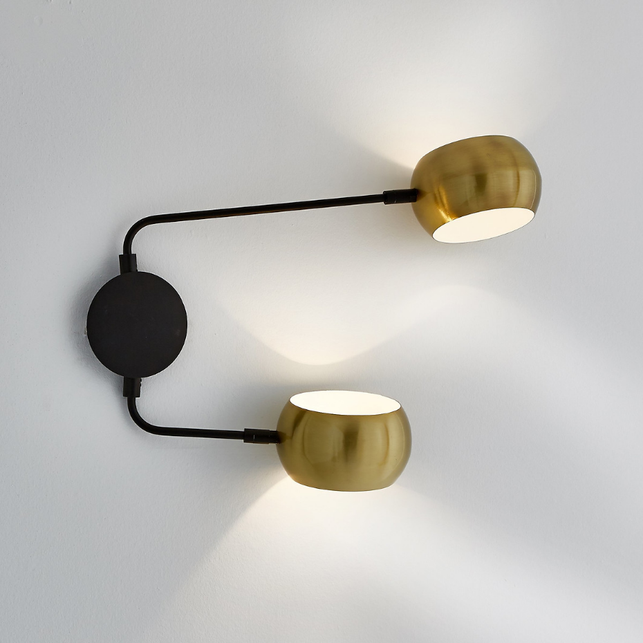Applique double métal fer noir et laiton, Elori