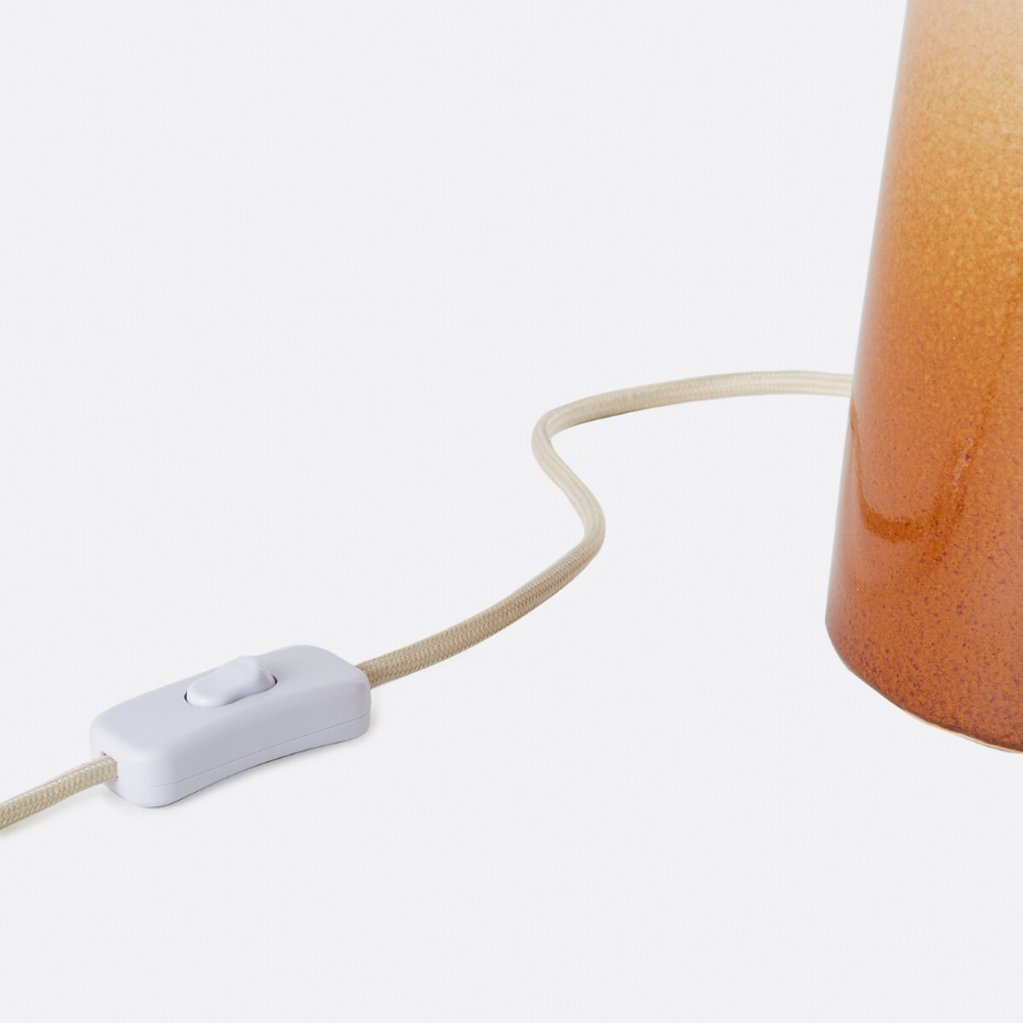 Lampe à poser céramique et lin hauteur 47 cm, Grezza