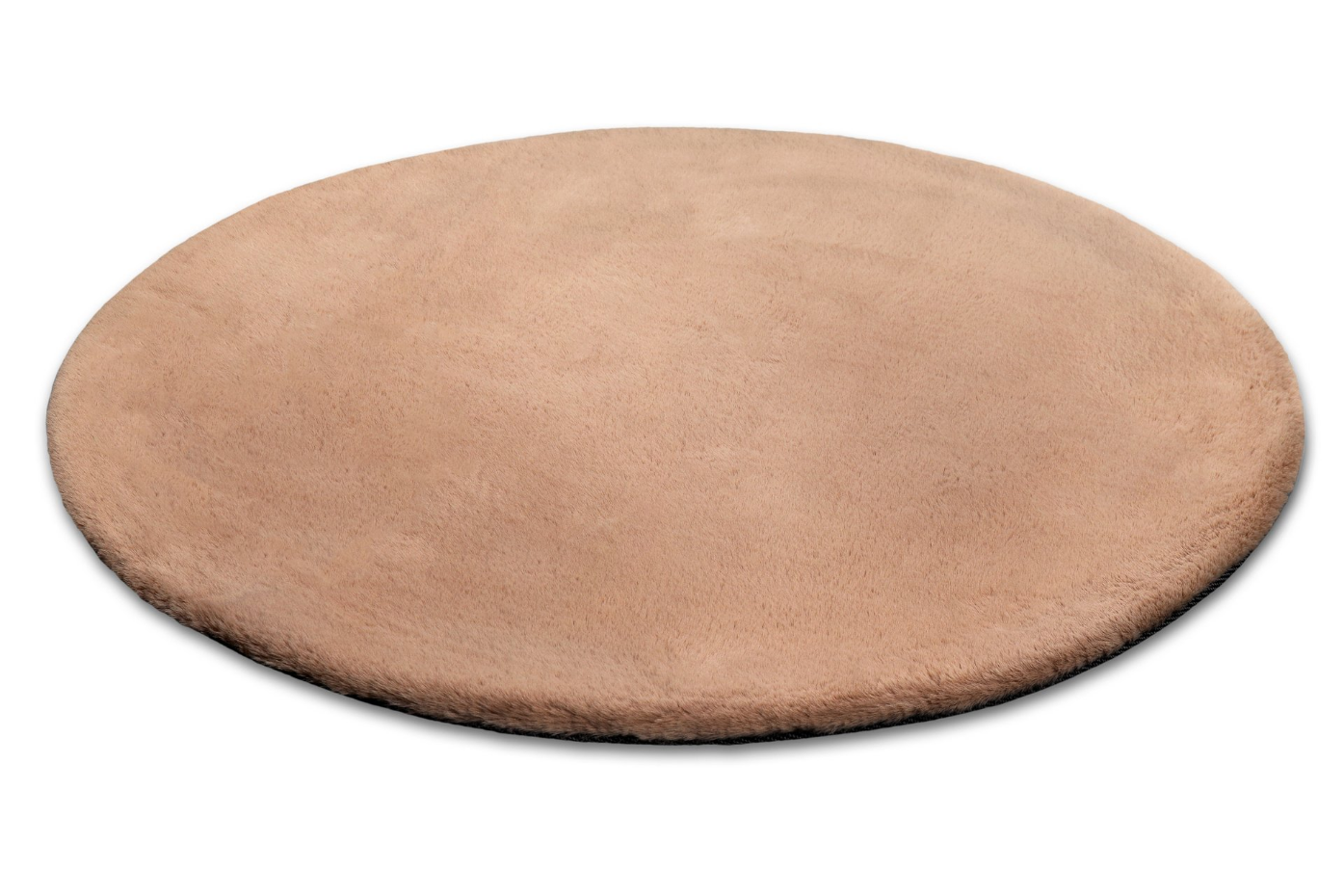 Tapis salon rond doux sensation peau de lapin ,  Anna