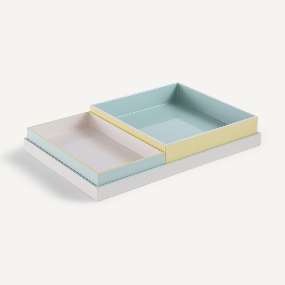 Lot de 3 plateaux laqués, GLOWI