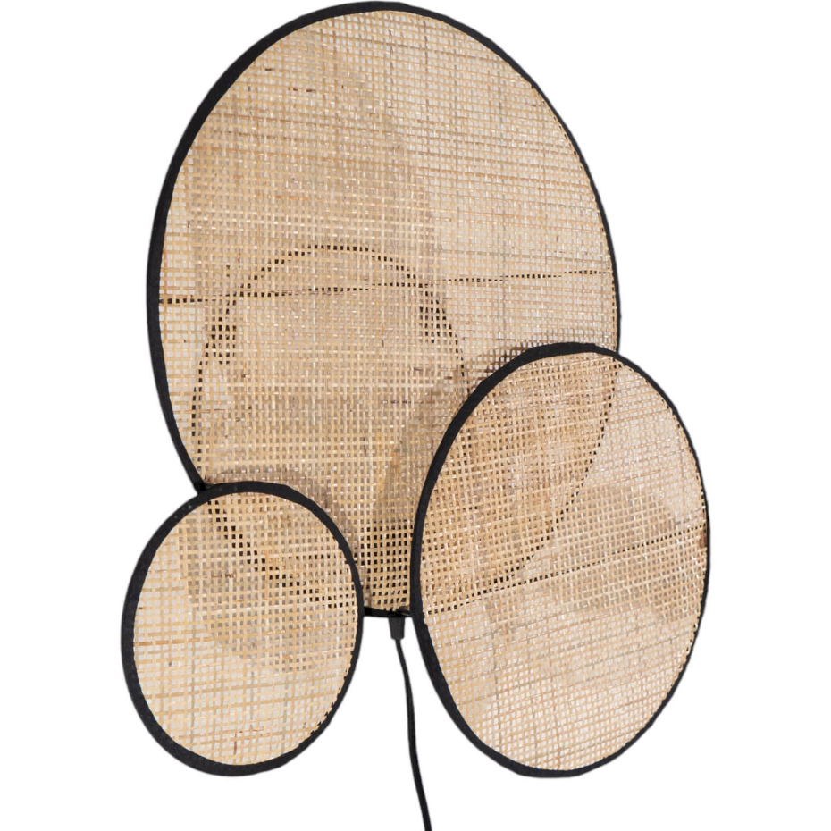 Applique murale en bambou forme organique cercles