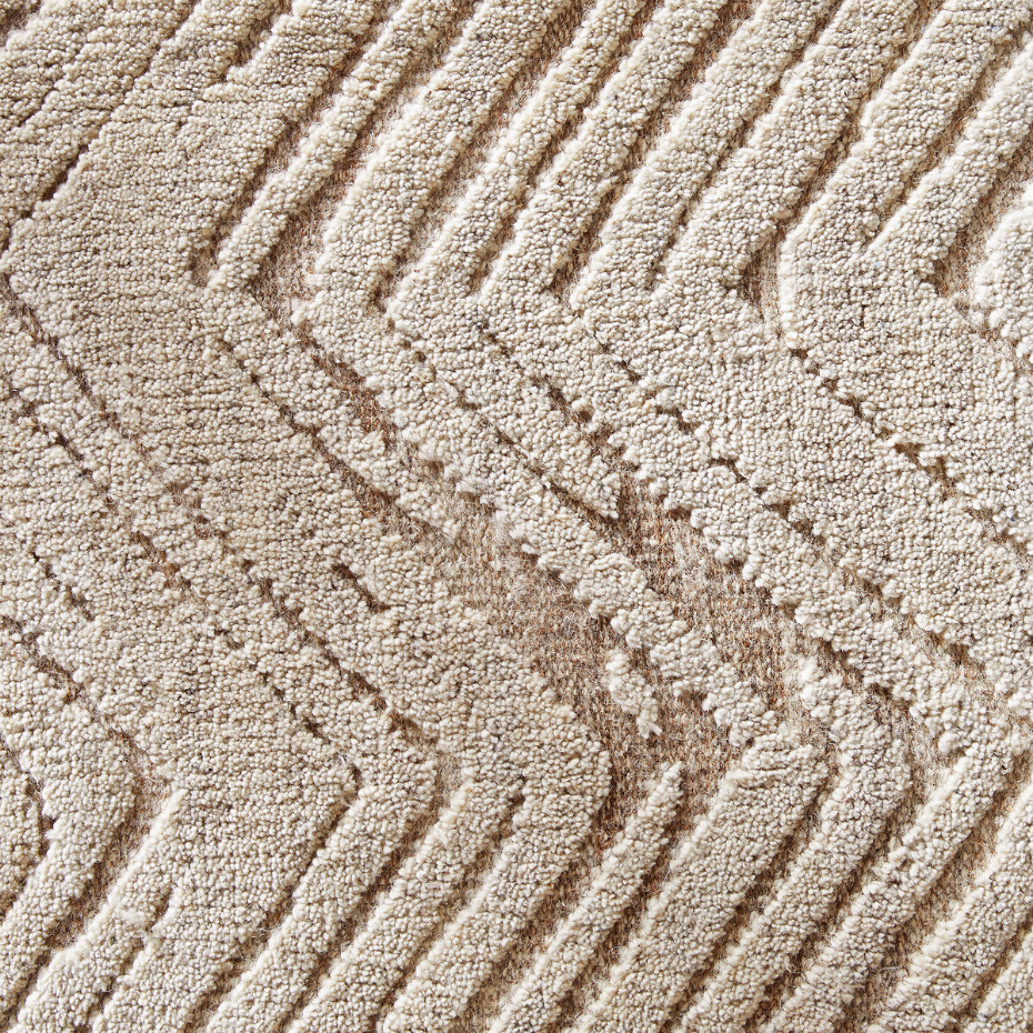 Tapis laine noué main chevrons, Nykare