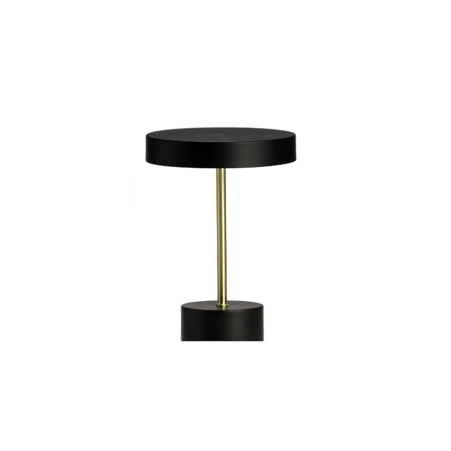 Lampe à poser vintage métal noir et doré -18x18x30cm