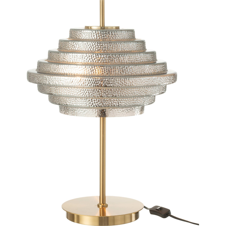 Lampe de table LED en verre et métal rond