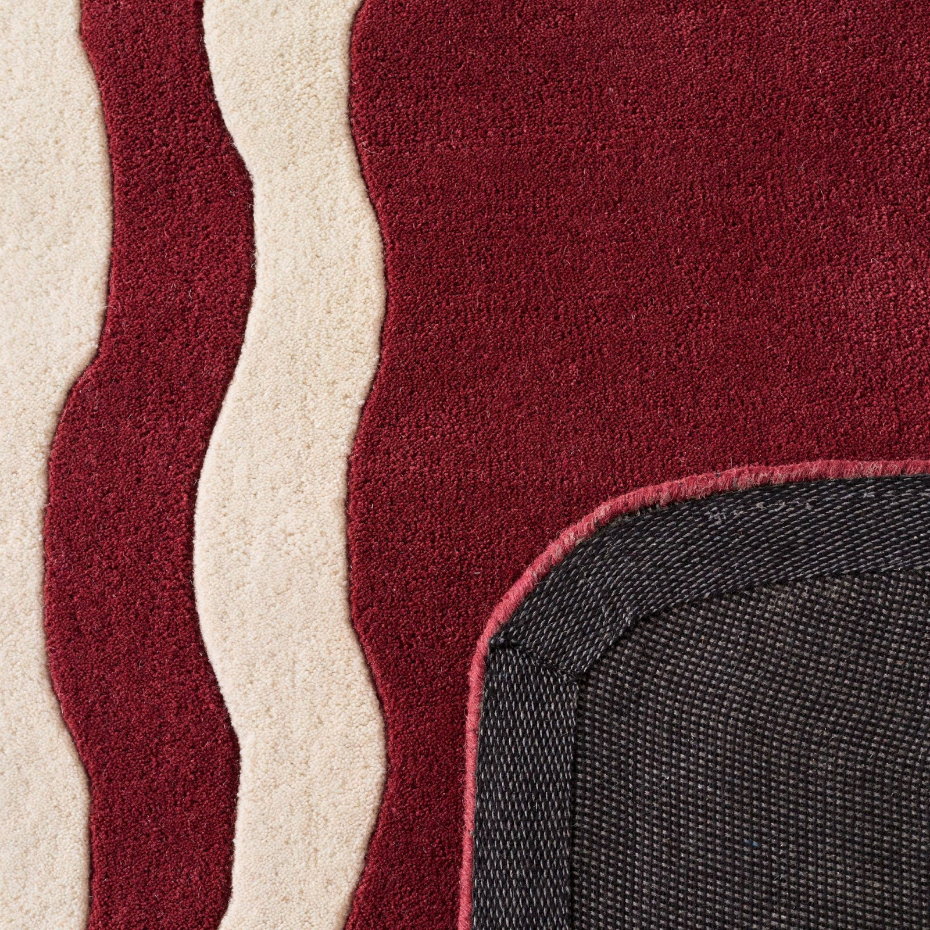 Tapis fait main en laine et coton  d'orage