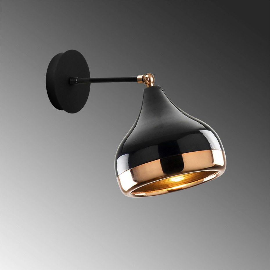 Applique murale orientable noir & cuivré, moderne chic SILE