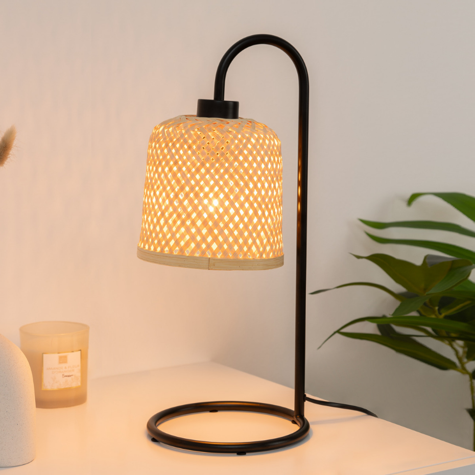 Lampe à poser bambou métal ALI