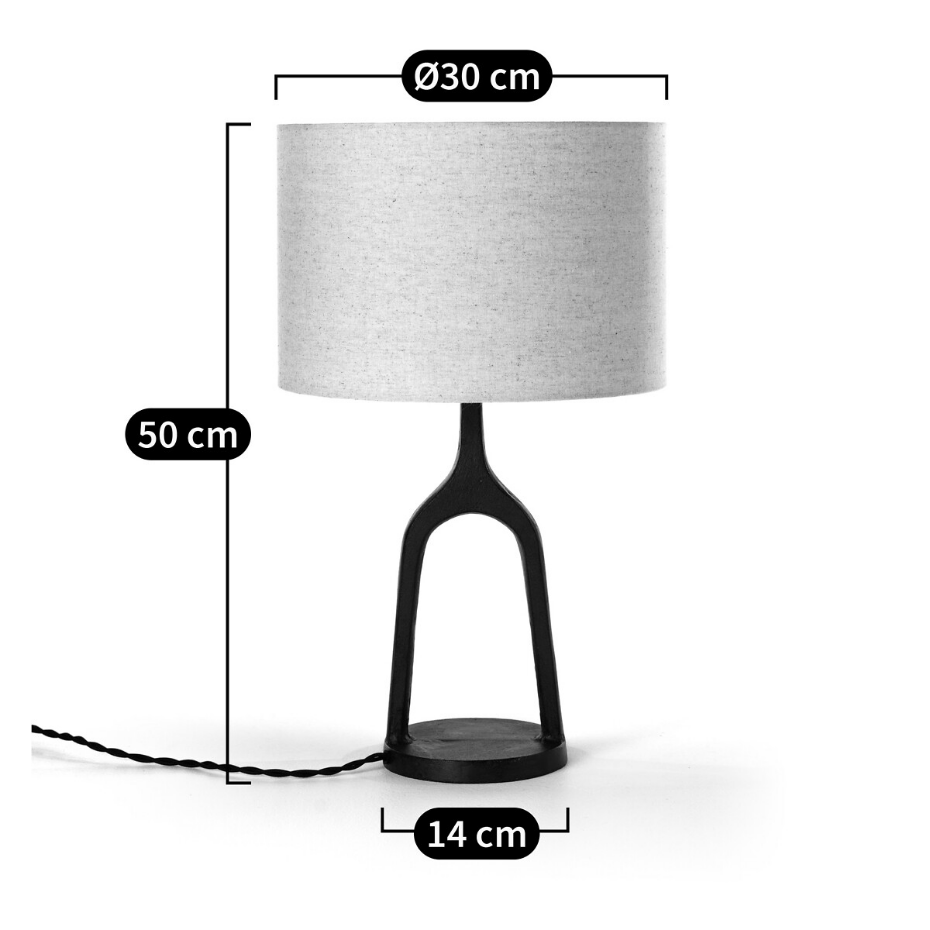 Lampe à poser métal et lin Jakomé