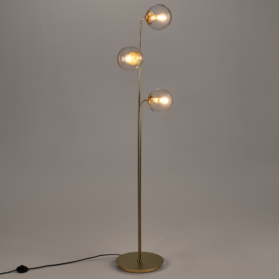 Lampadaire laiton et verre, Moricio