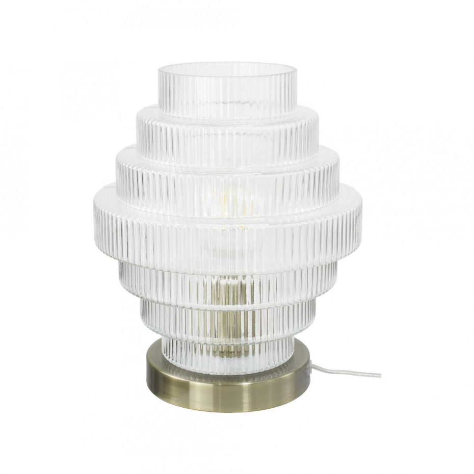 Lampe à poser en verre et métal, CHALLE