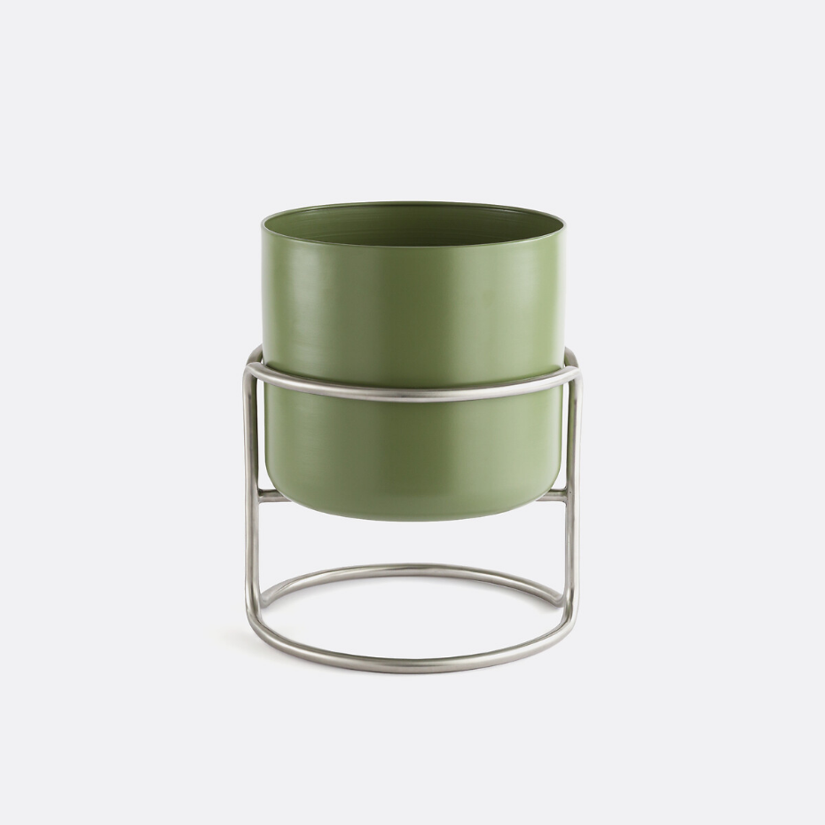 Cache-pot sur pied en métal fer Ø37,5 cm, Giorgio