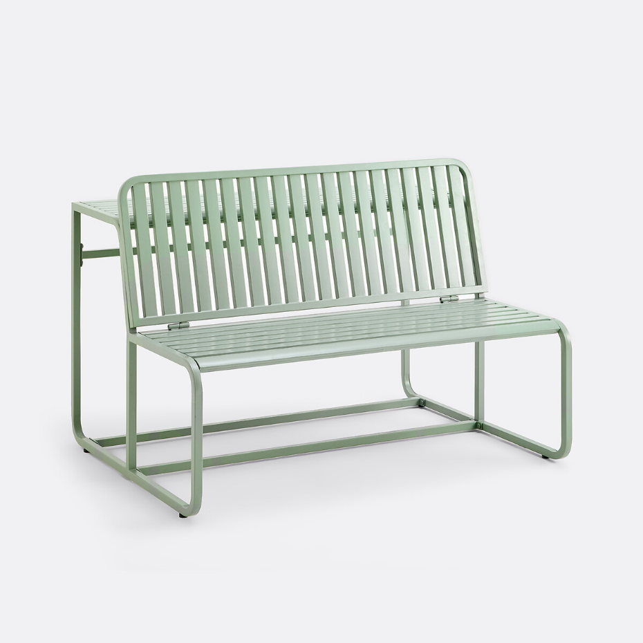 Banc-table de jardin en métal acier, TALIA