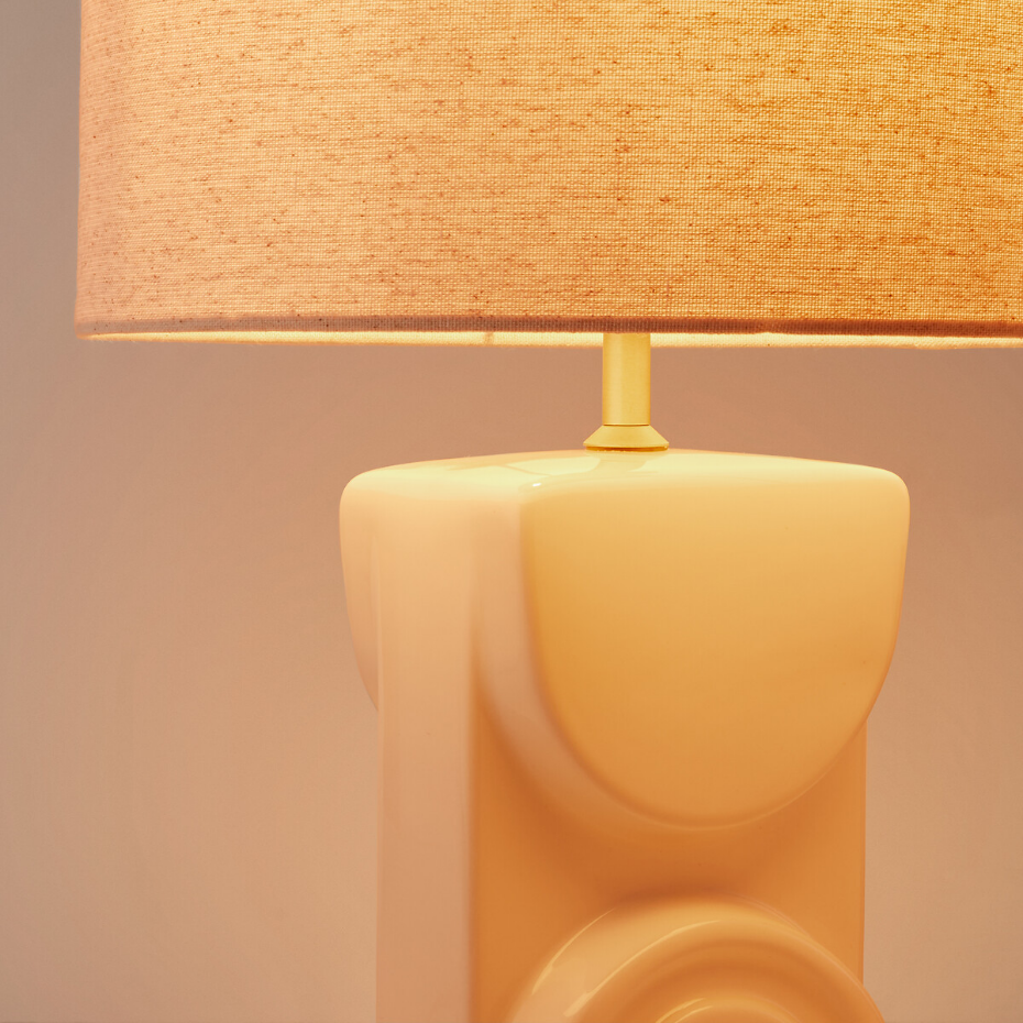 Lampe à poser céramique et lin, Topia