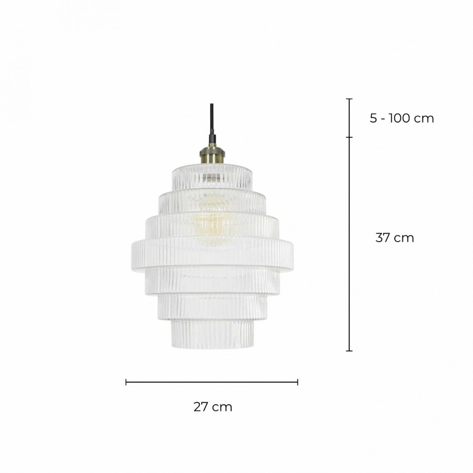 Suspension en verre strié grand modèle, CHALLE