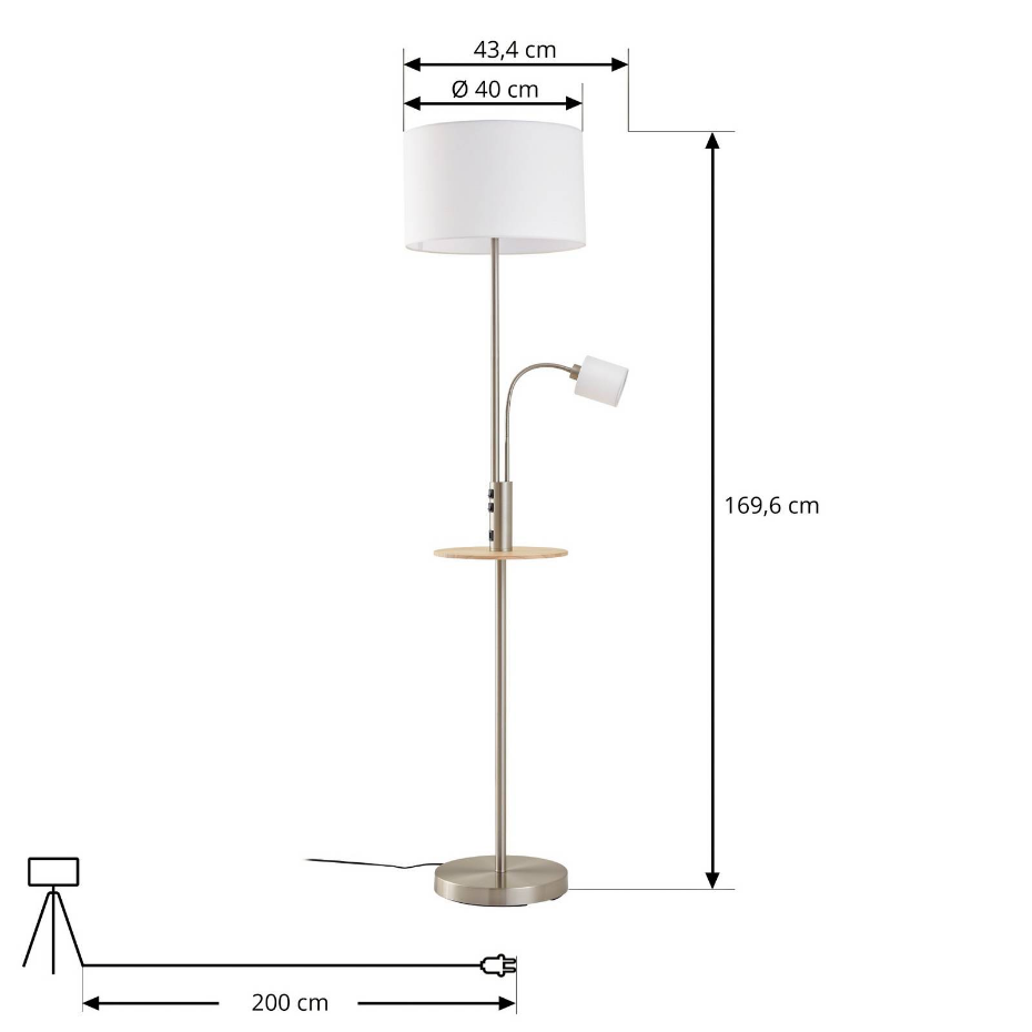 Lampadaire en métal moderne, Aovan