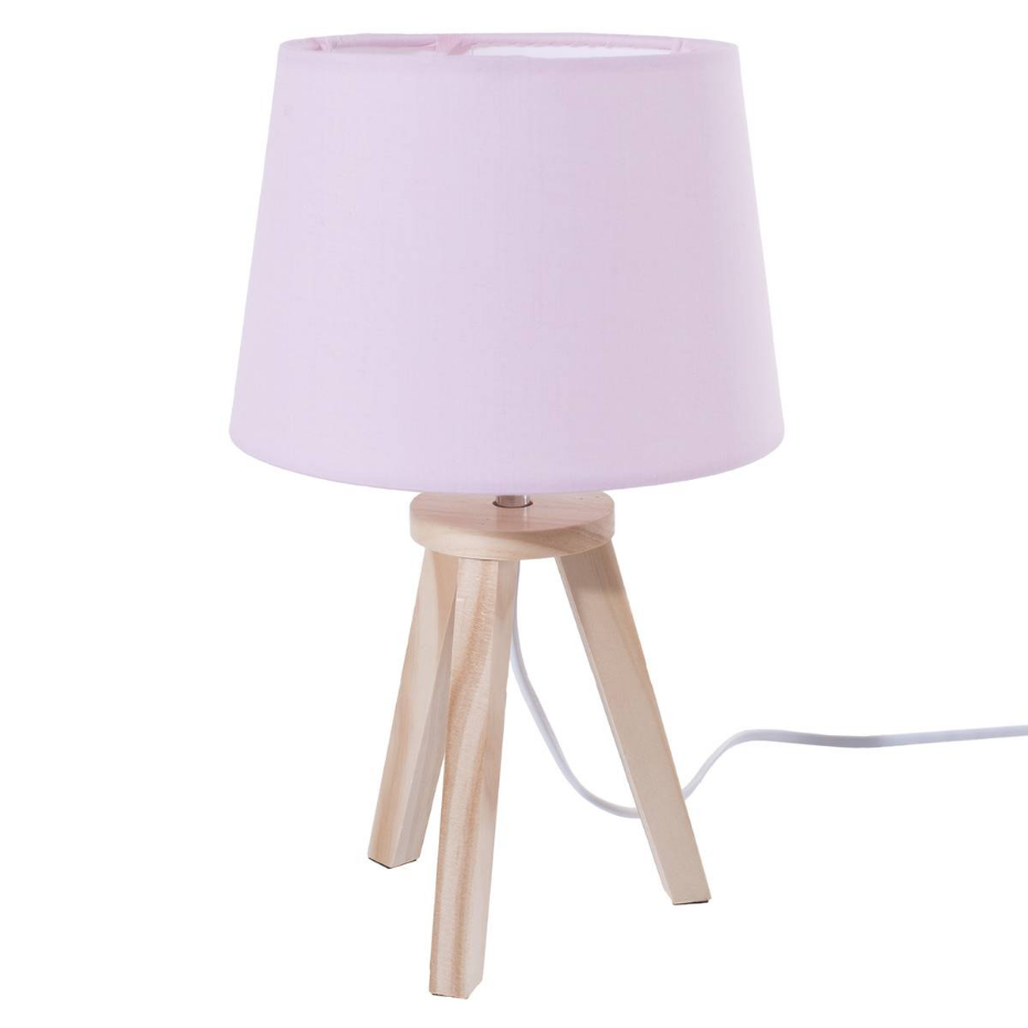 Lampe trépied enfant bois et tissu douceur